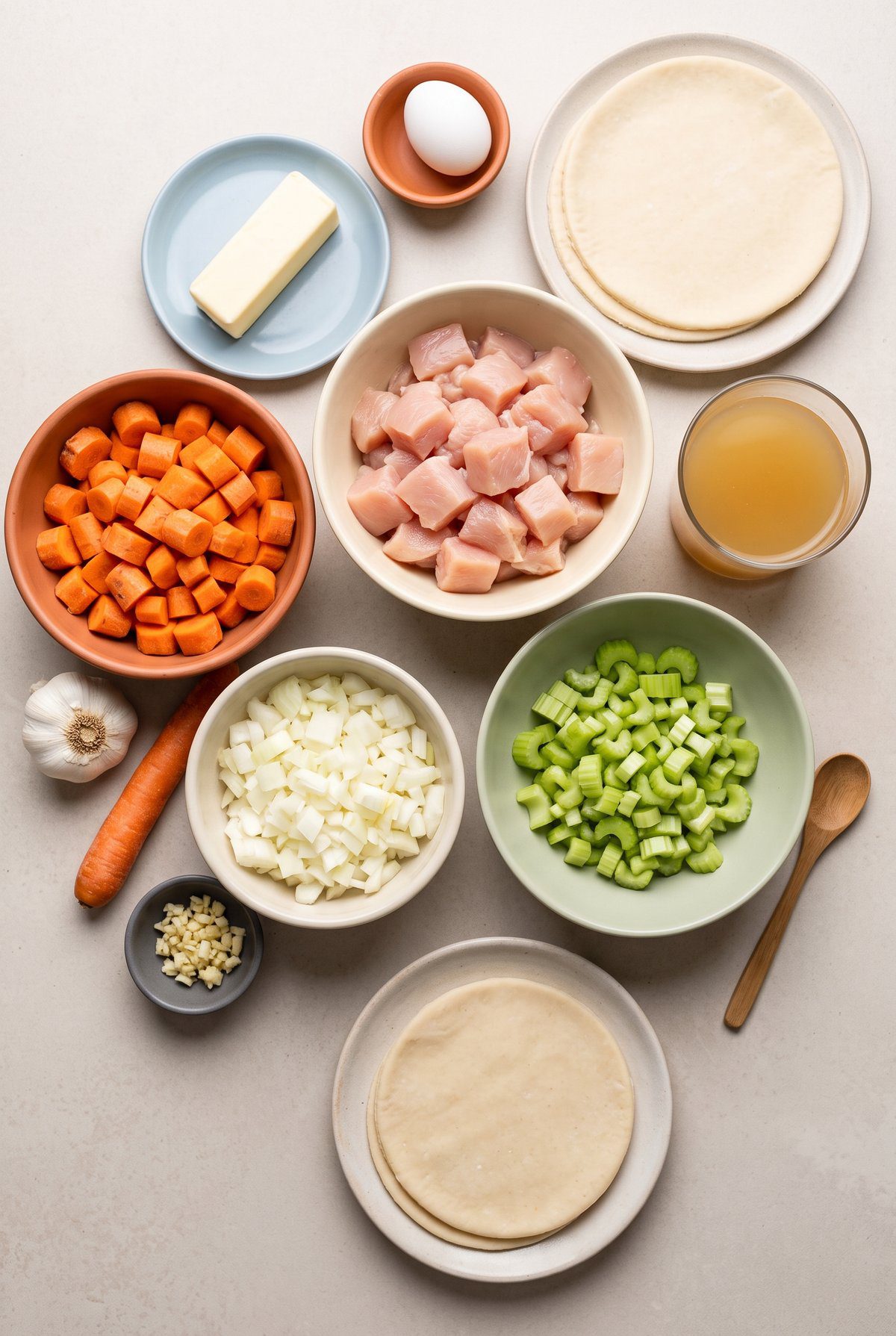 Ingredients for Chicken Pot Pie