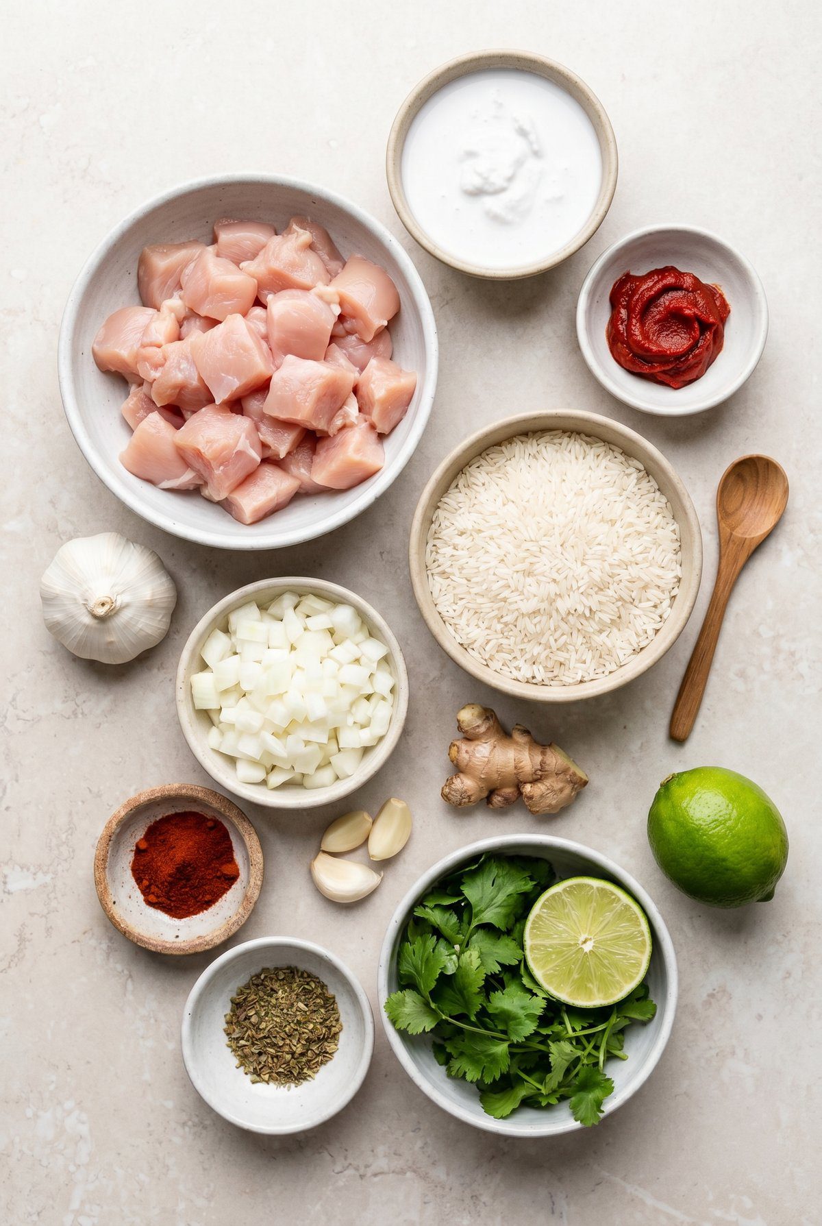 Ingredients for Coconut Chicken Rice Bowl
