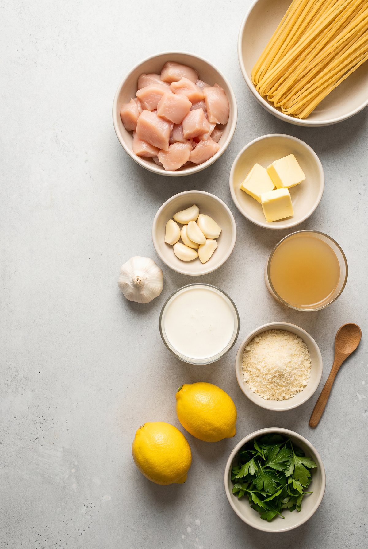 Ingredients for Creamy Lemon Chicken Pasta