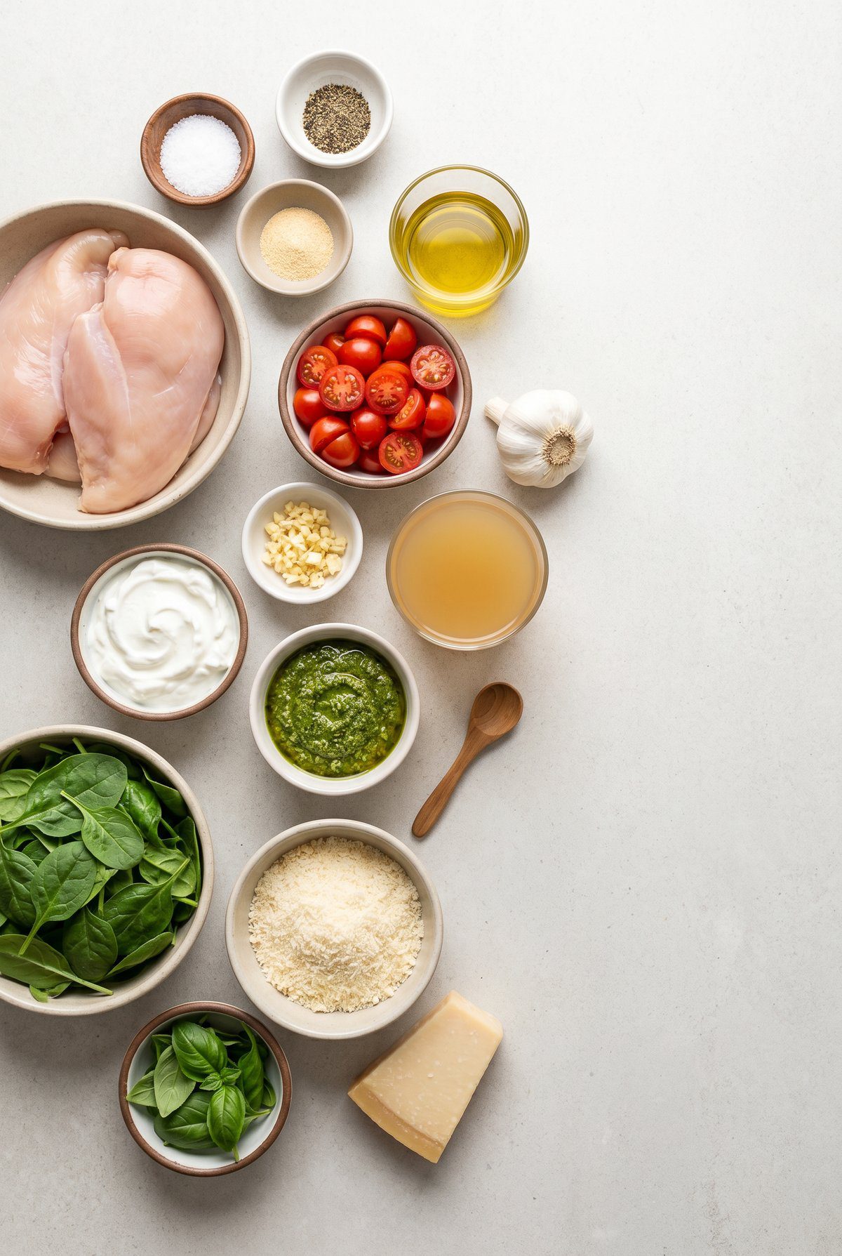 Ingredients for Creamy Pesto Chicken