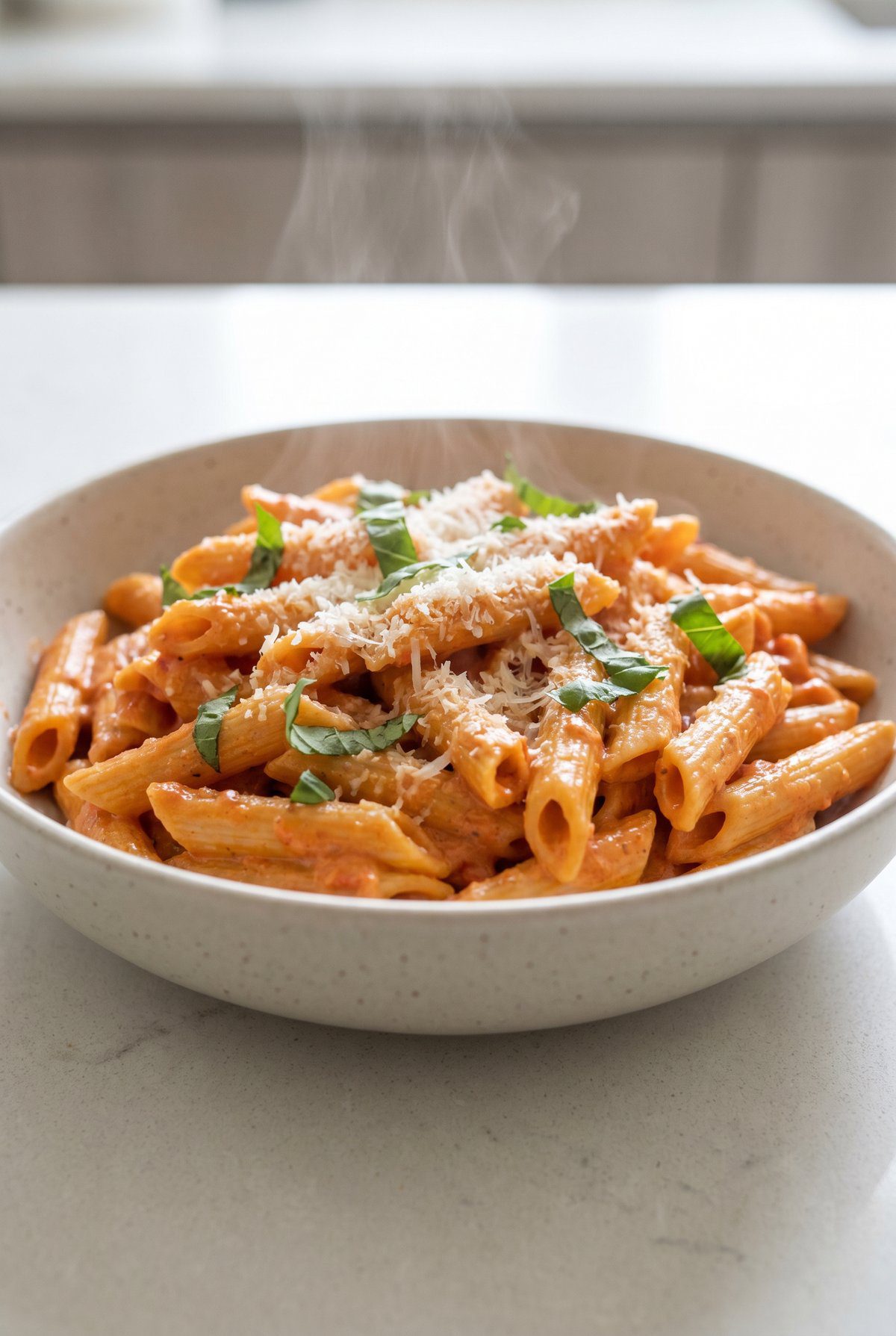 Creamy Tomato Pasta ready to serve