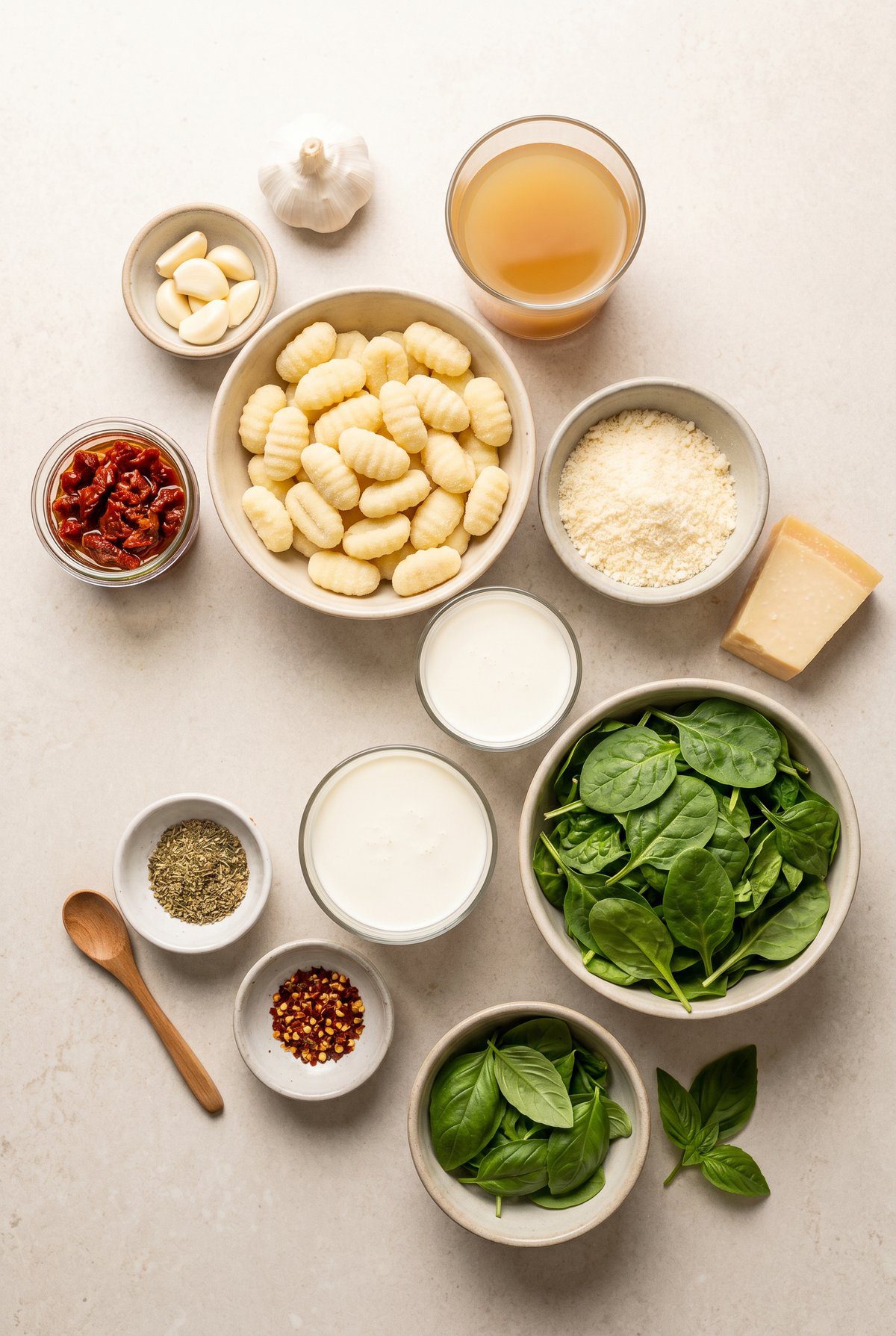 Ingredients for Creamy Tuscan Gnocchi