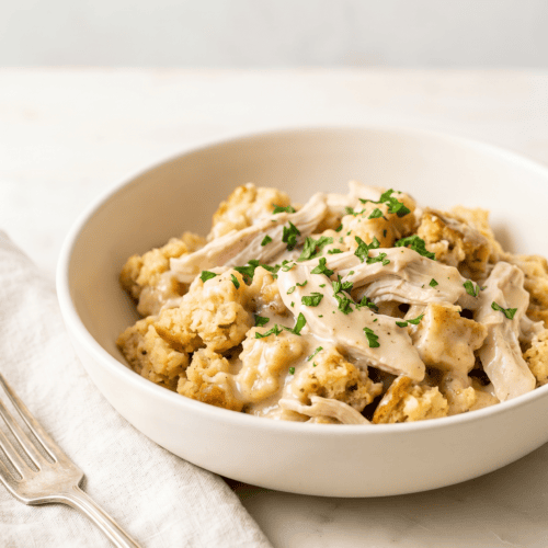 Cozy Crockpot Chicken and Stuffing
