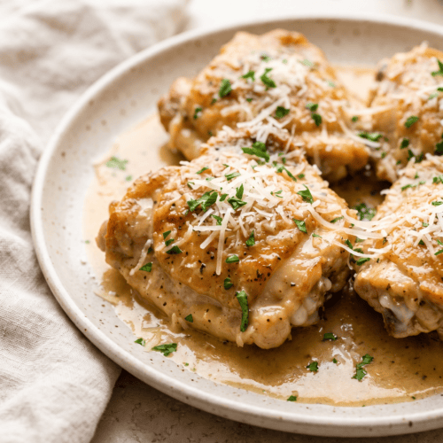 Cheesy Crockpot Garlic Parmesan Chicken