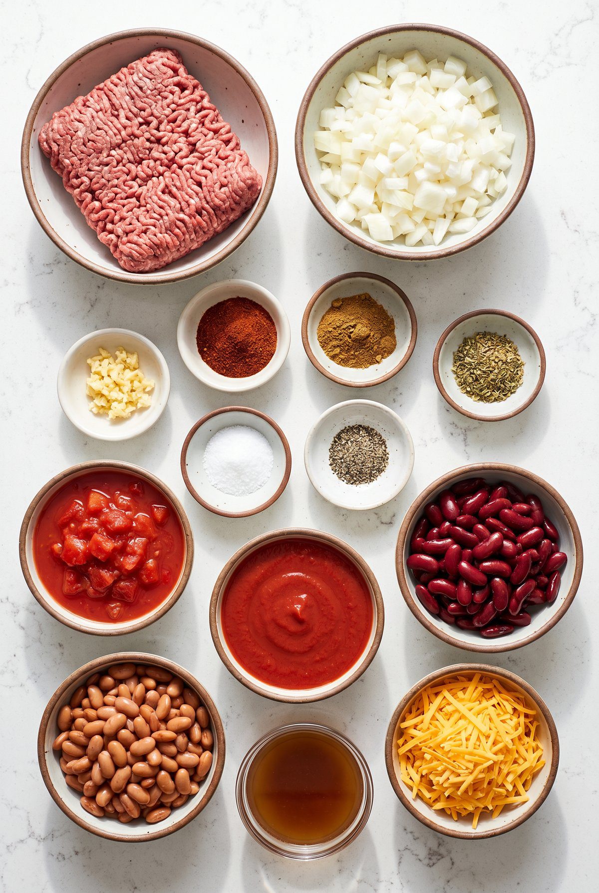 Ingredients for Easy Beef Chili