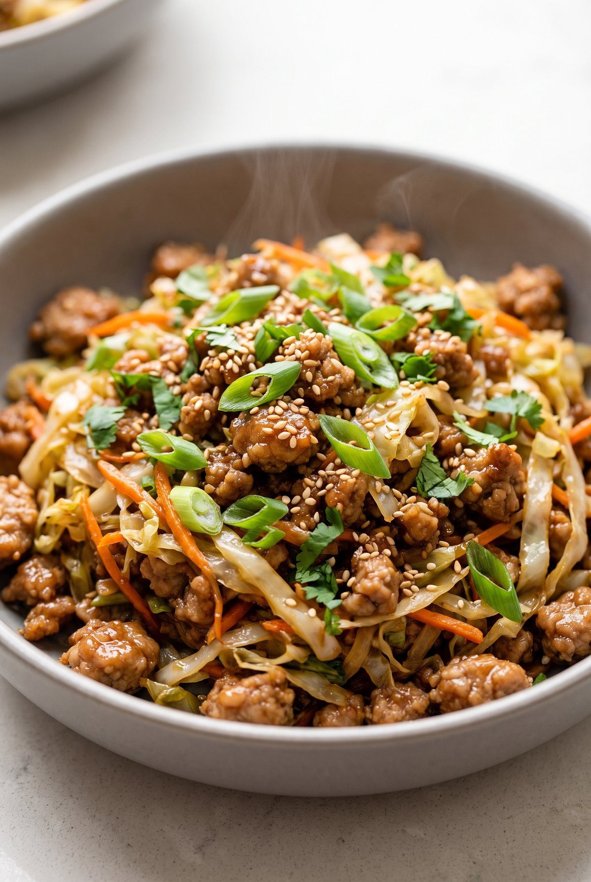 Close-up of Egg Roll in a Bowl