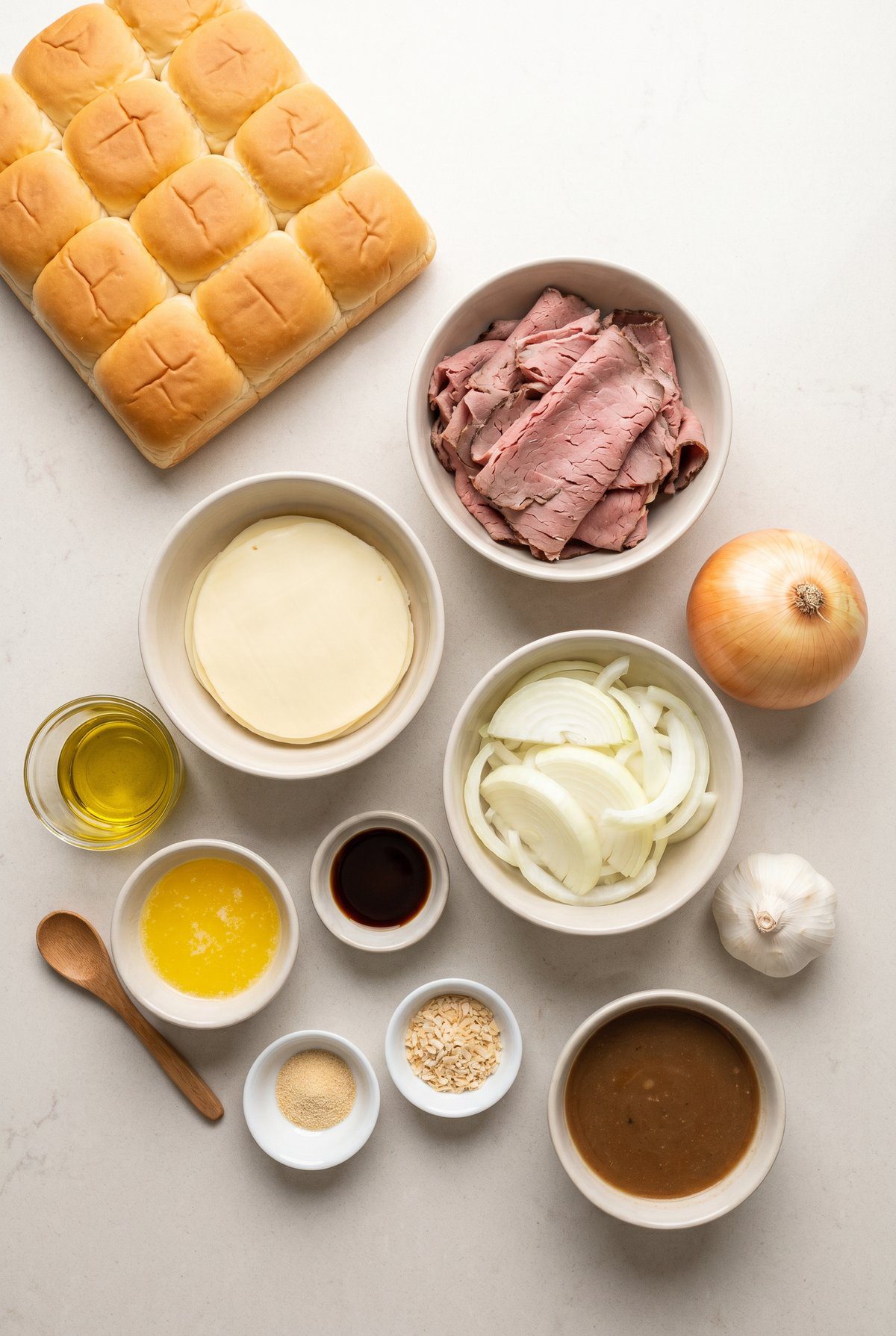 Ingredients for French Dip Sliders