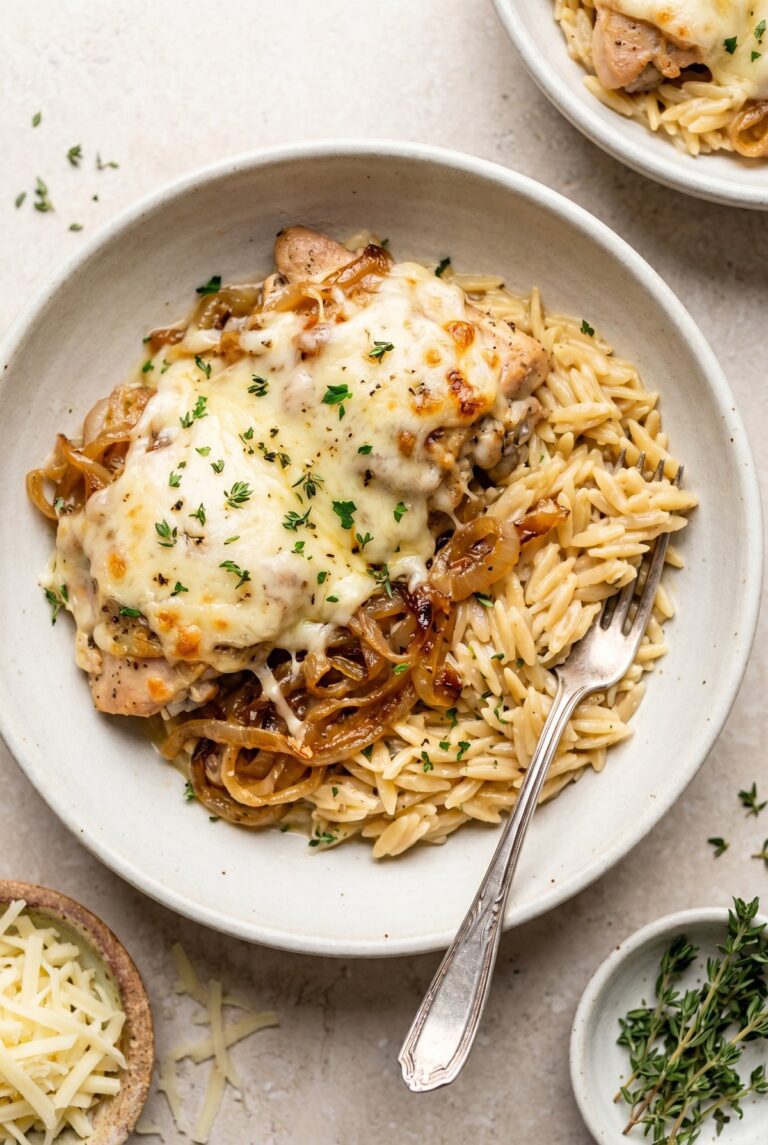 French Onion Chicken Orzo