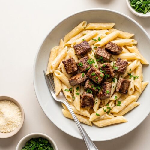 Garlic Butter Steak Pasta