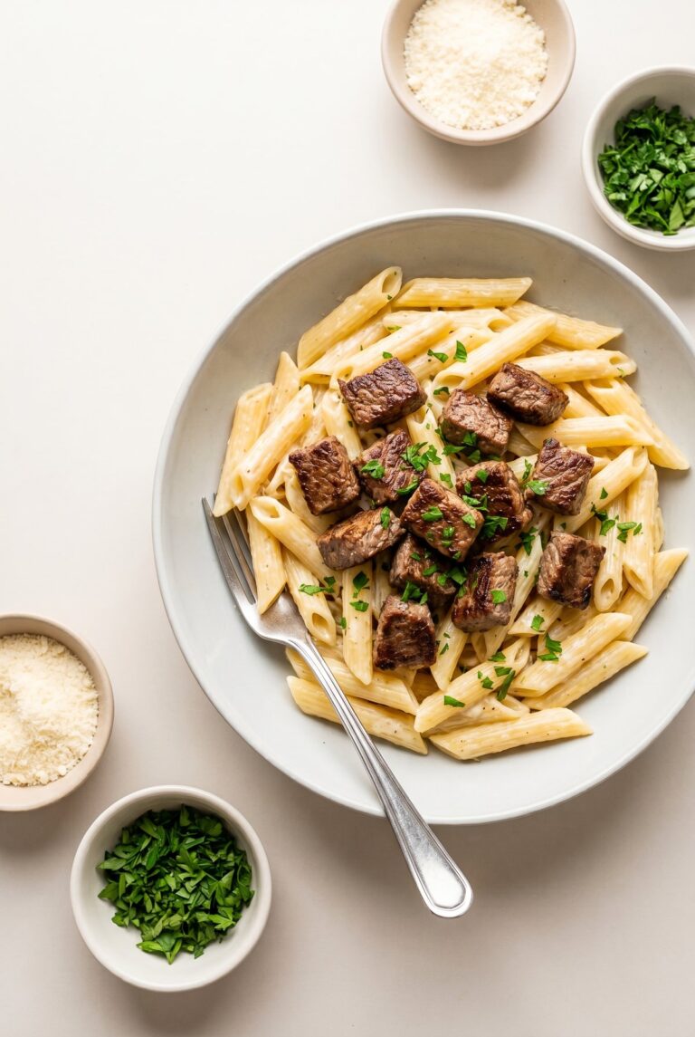 Garlic Butter Steak Pasta