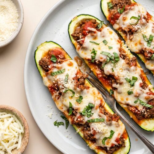 Ground Beef Zucchini Boats