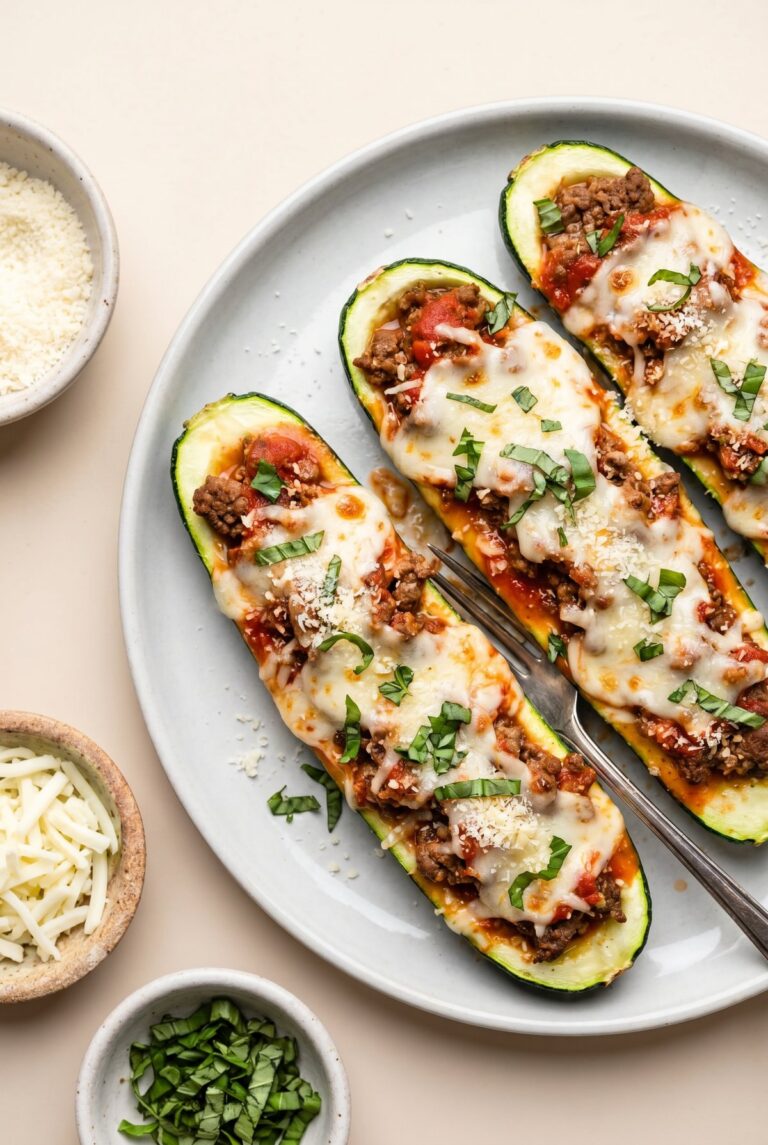 Ground Beef Zucchini Boats