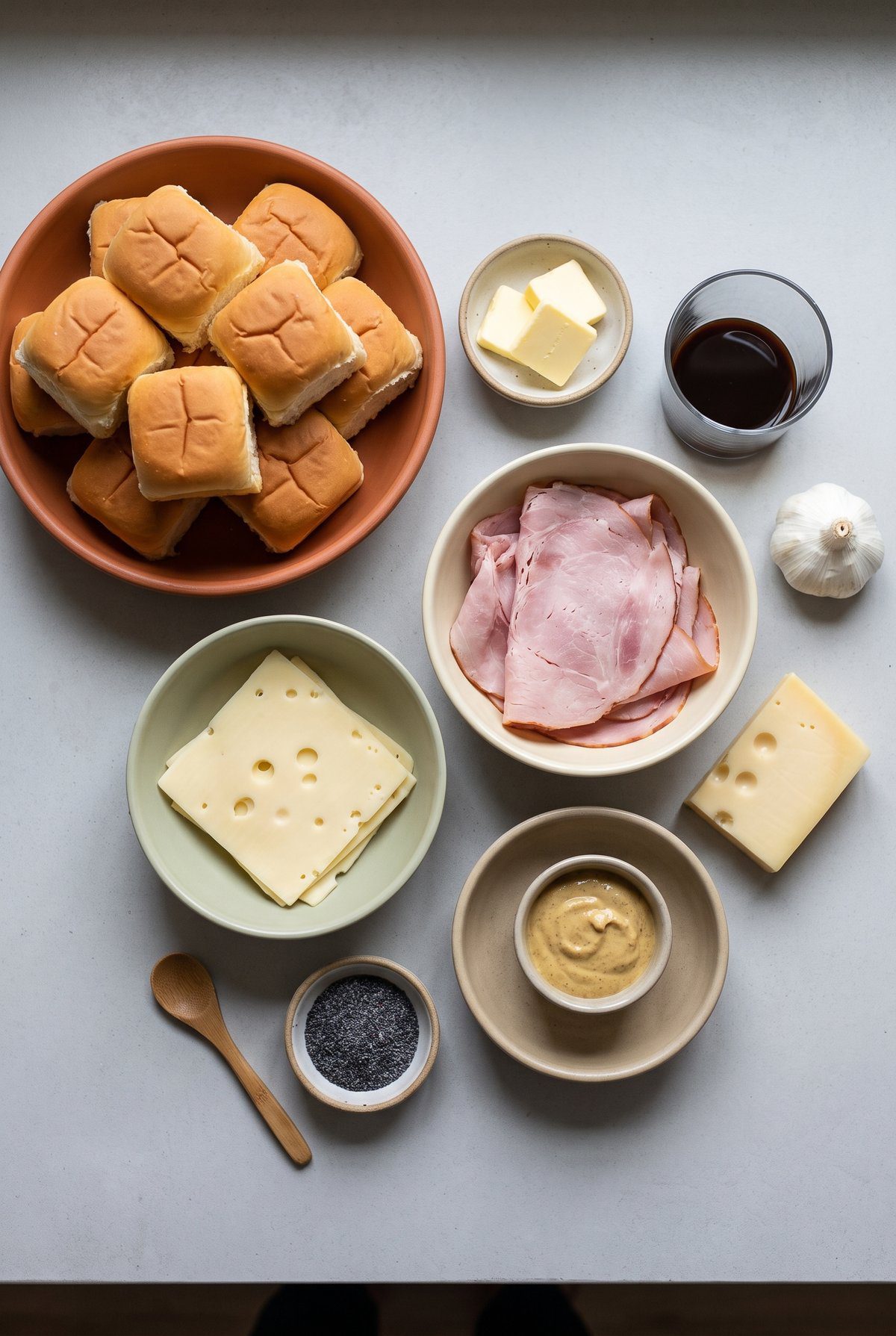 Ingredients for Ham and Cheese Sliders