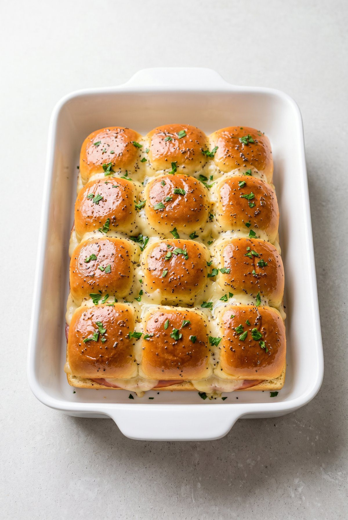 Ham and Cheese Sliders ready to serve