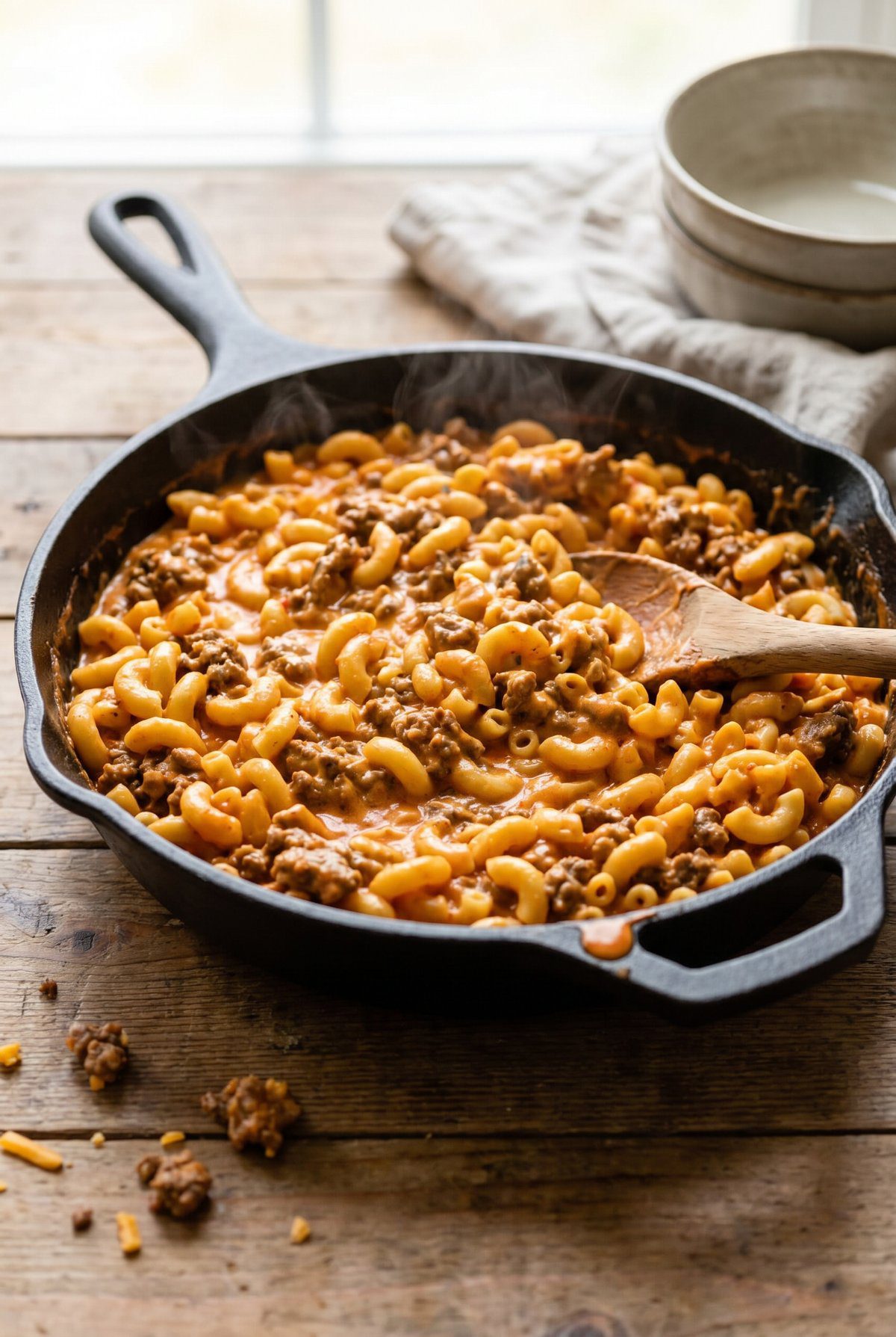 Homemade Hamburger Helper ready to serve