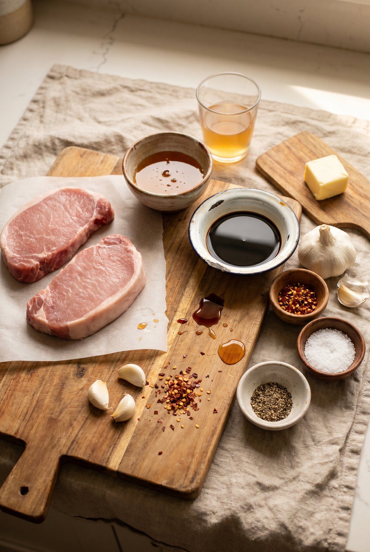 Ingredients for Honey Garlic Pork Chops