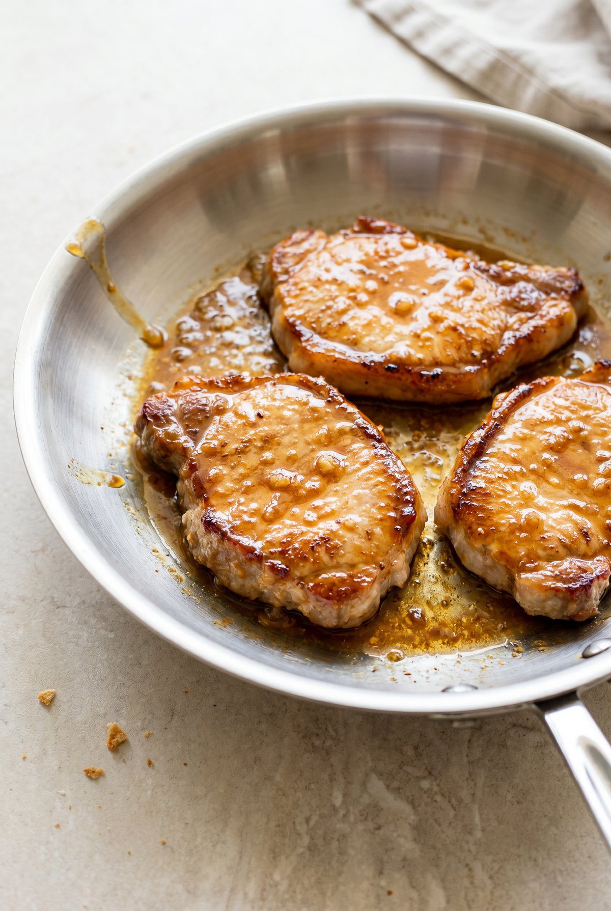 Honey Garlic Pork Chops ready to serve