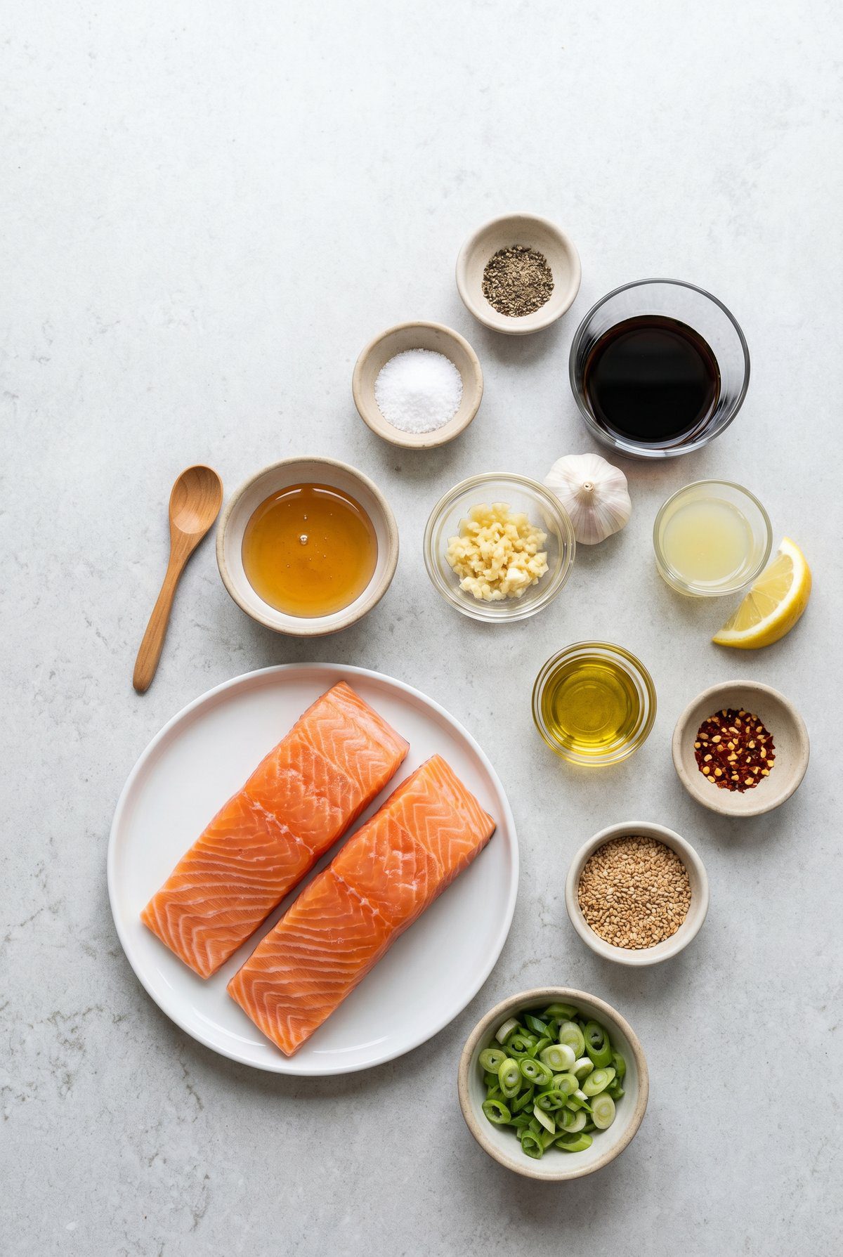 Ingredients for Honey Garlic Salmon
