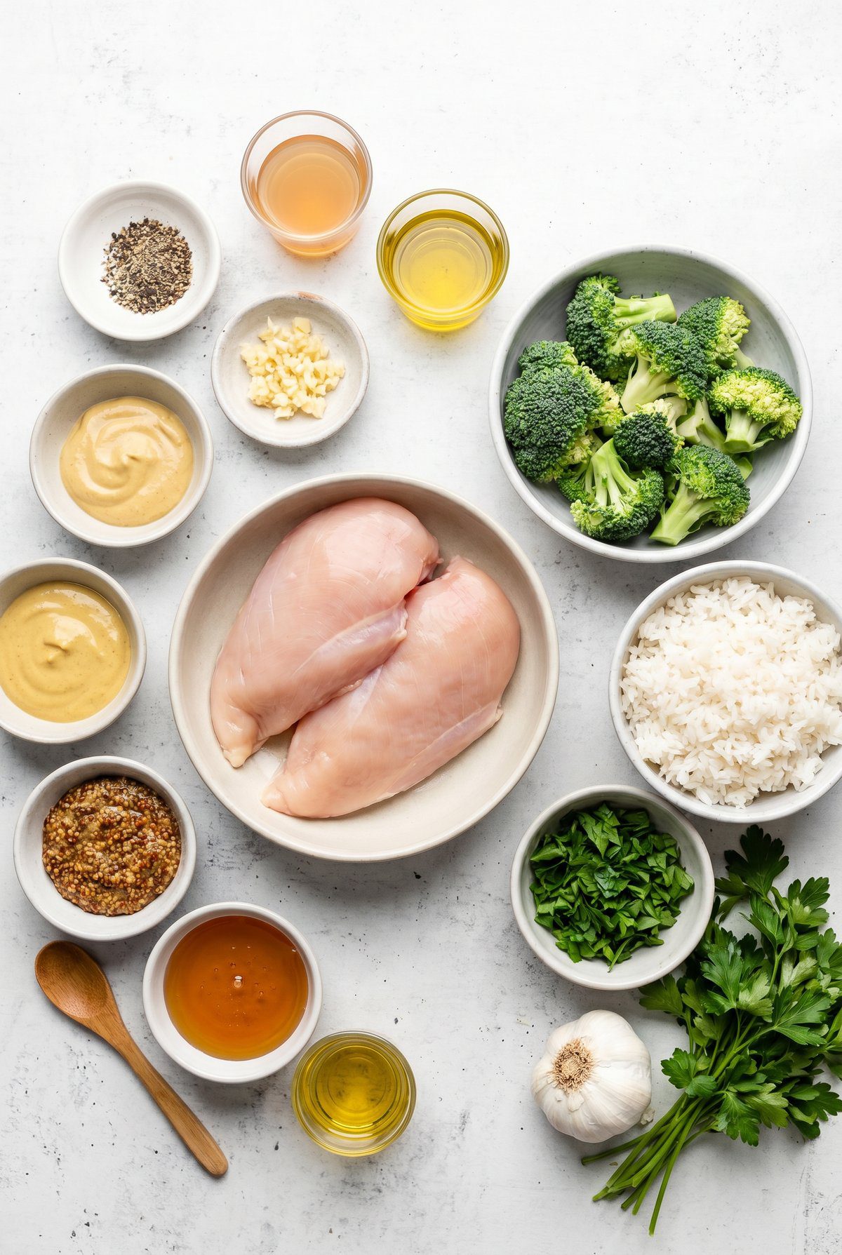 Ingredients for Honey Mustard Chicken Bowls