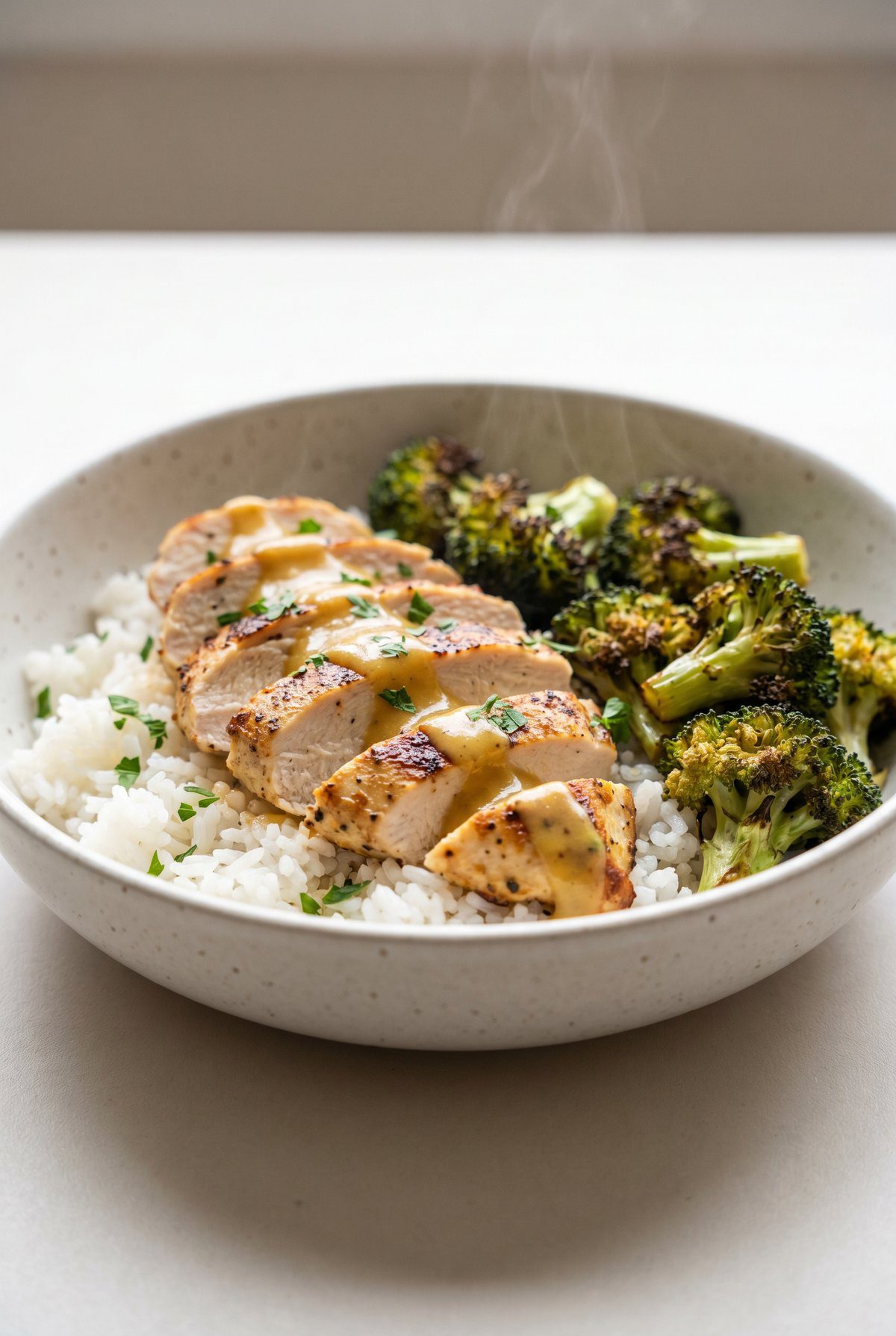 Honey Mustard Chicken Bowls ready to serve