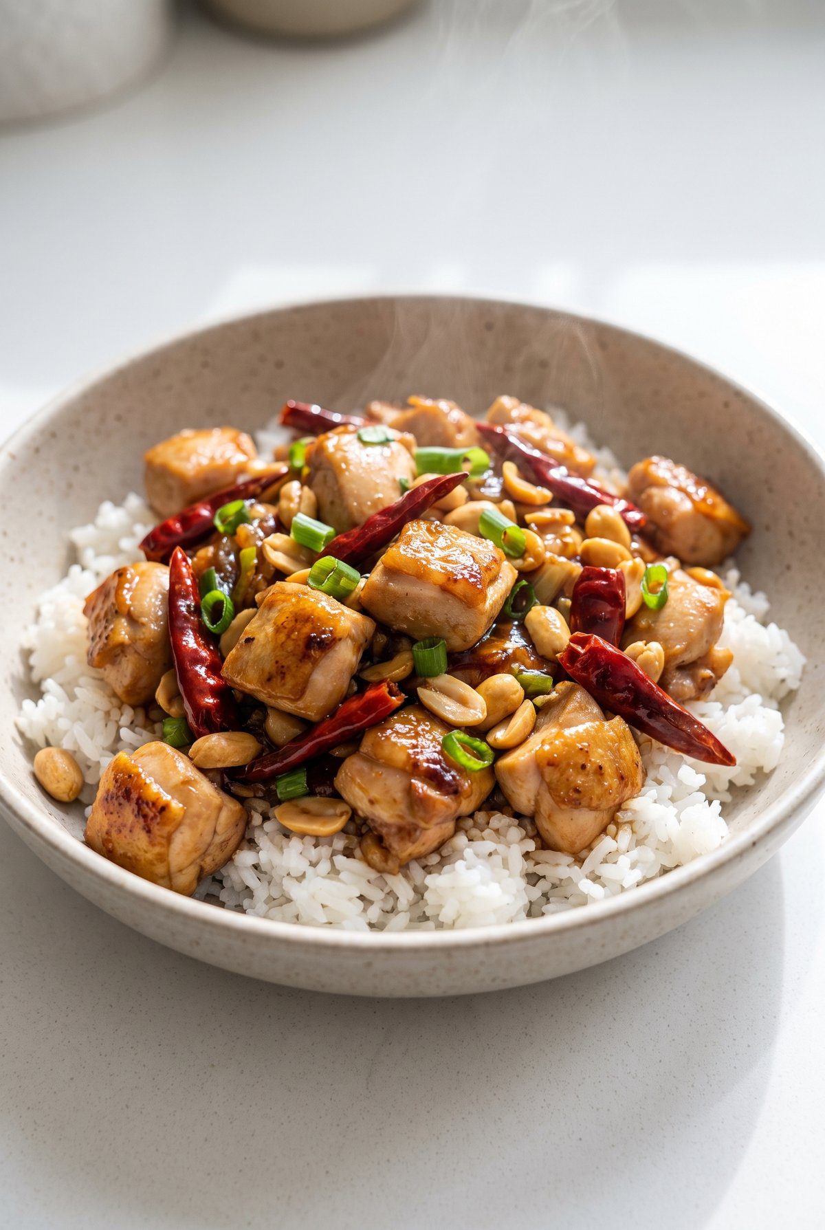 Kung Pao Chicken served and ready to eat