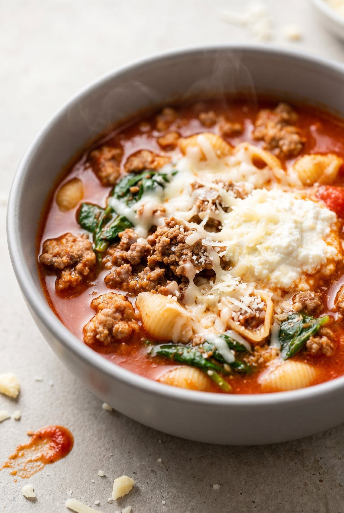 Close-up of Lasagna Soup