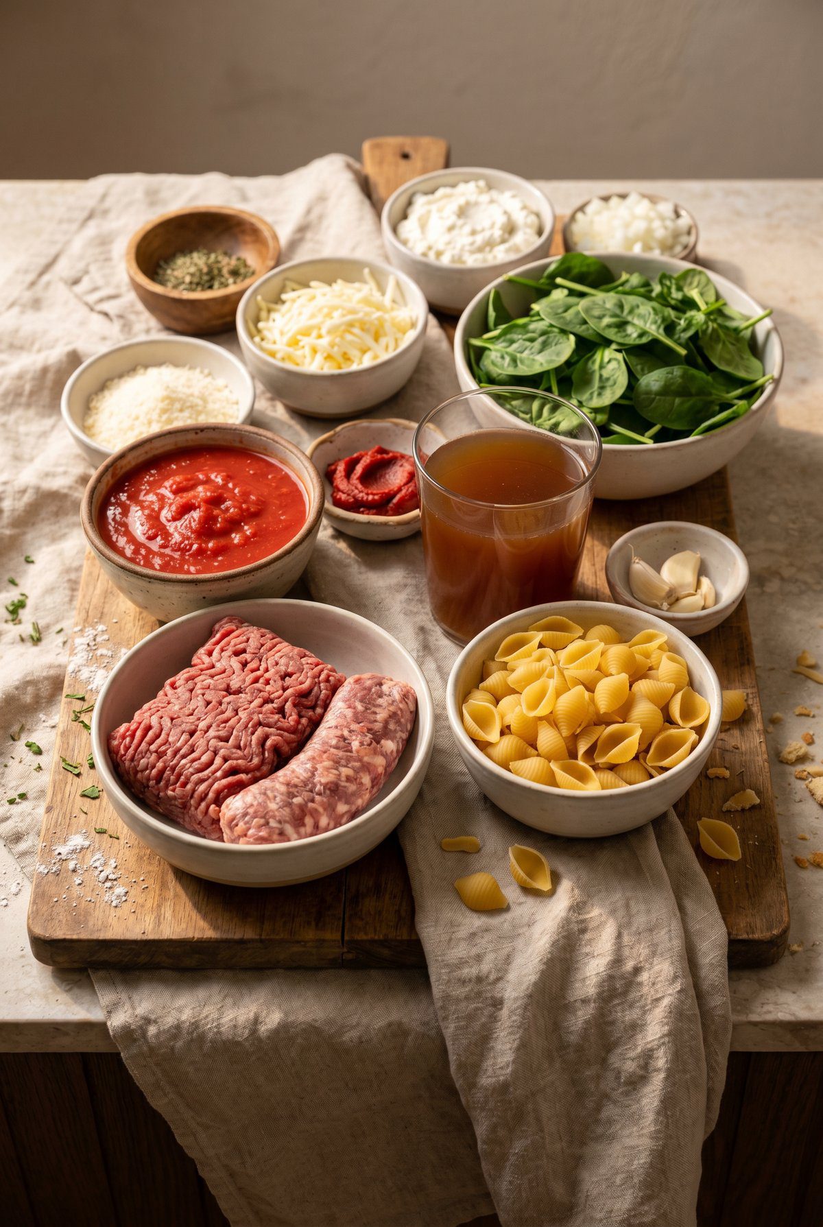 Ingredients for Lasagna Soup
