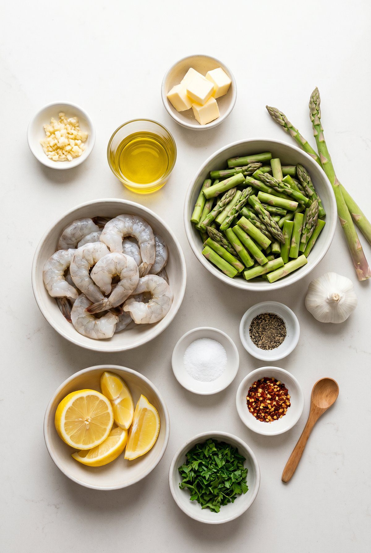Ingredients for Lemon Garlic Shrimp and Asparagus