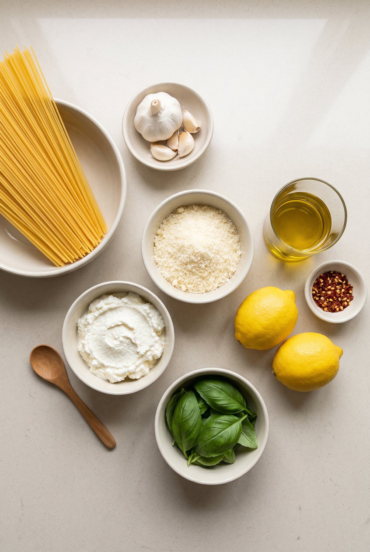 Ingredients for Lemon Ricotta Pasta