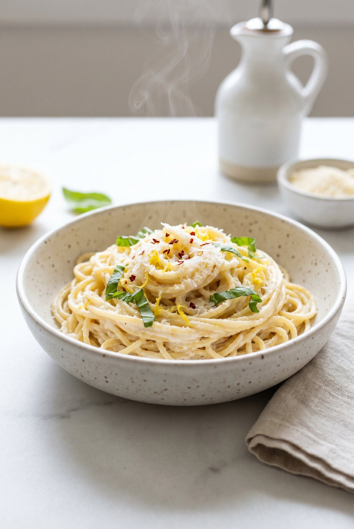 Lemon Ricotta Pasta ready to serve