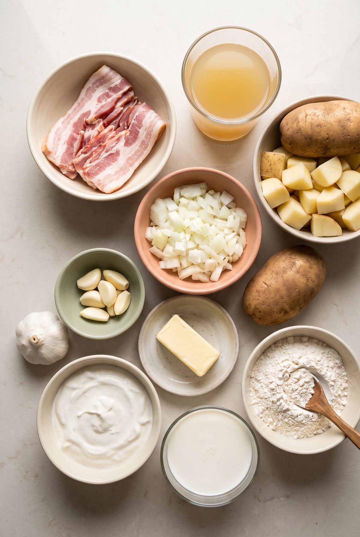 Ingredients for Loaded Baked Potato Soup