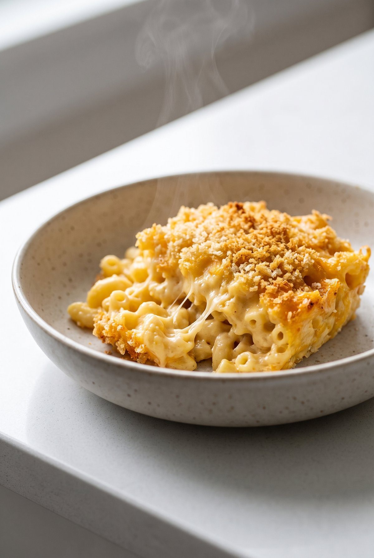 Mac and Cheese served and ready to eat