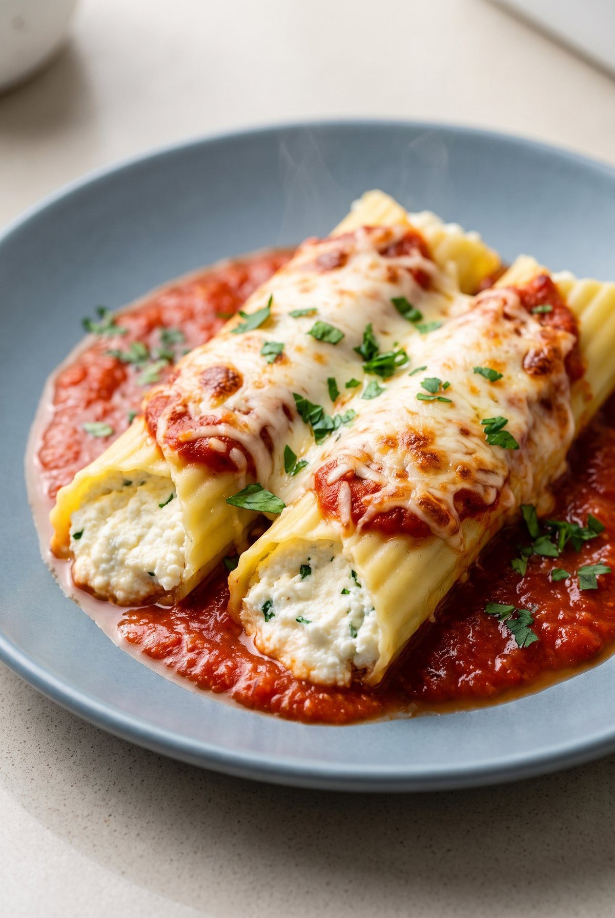 Close-up of Manicotti