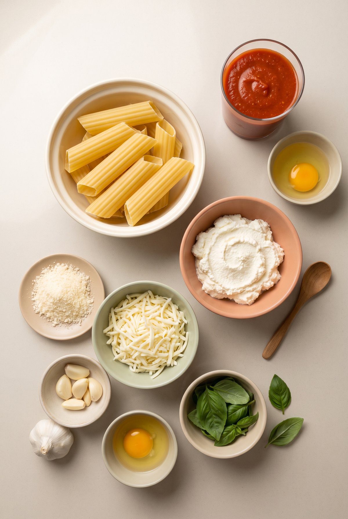 Ingredients for Manicotti