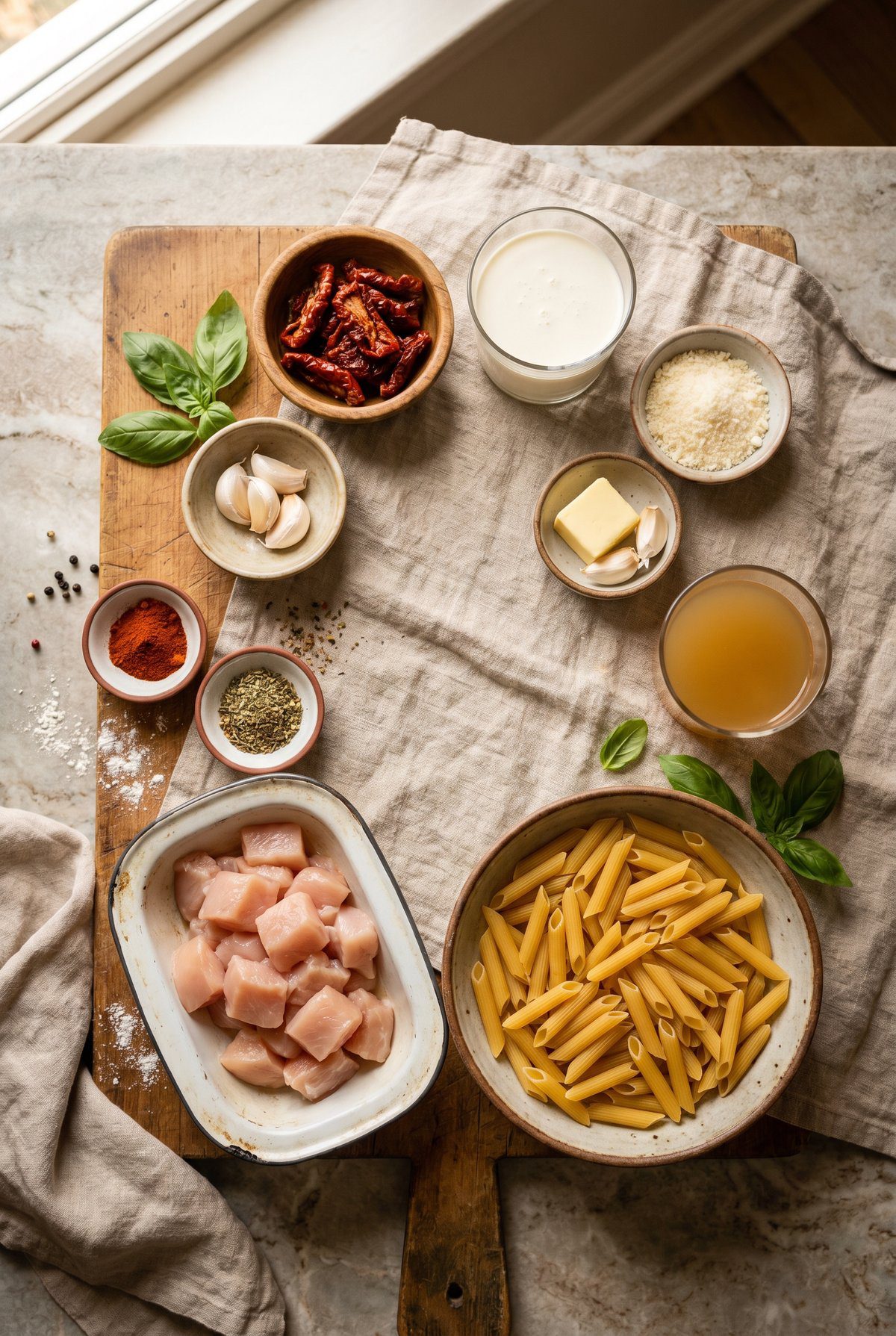 Ingredients for Marry me Chicken Pasta