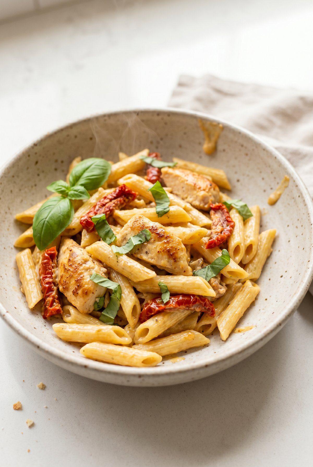 Marry me Chicken Pasta served and ready to eat