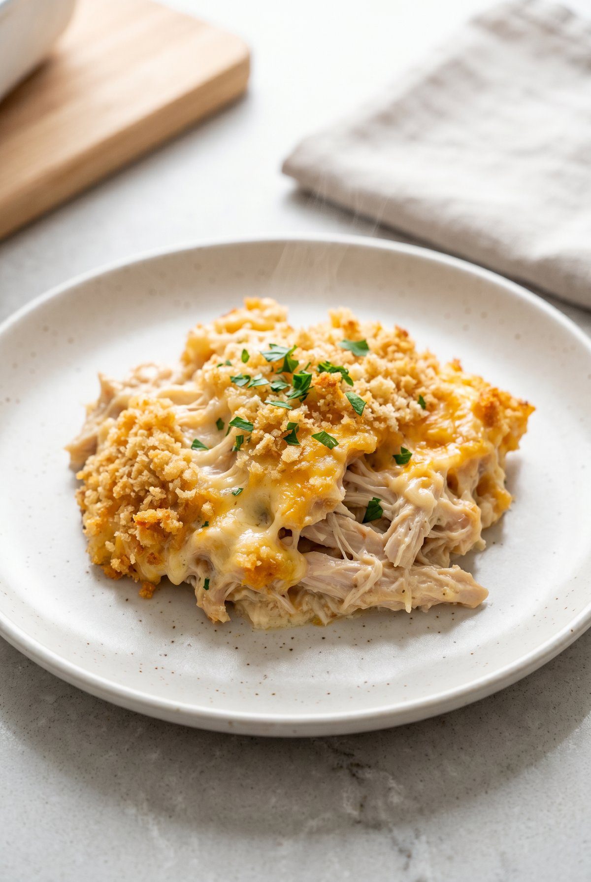 Million Dollar Chicken Casserole served and ready to eat
