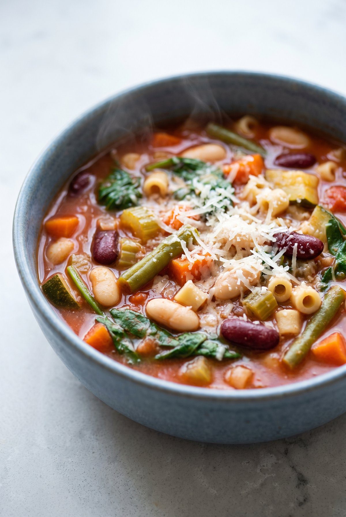 Close-up of Minestrone Soup