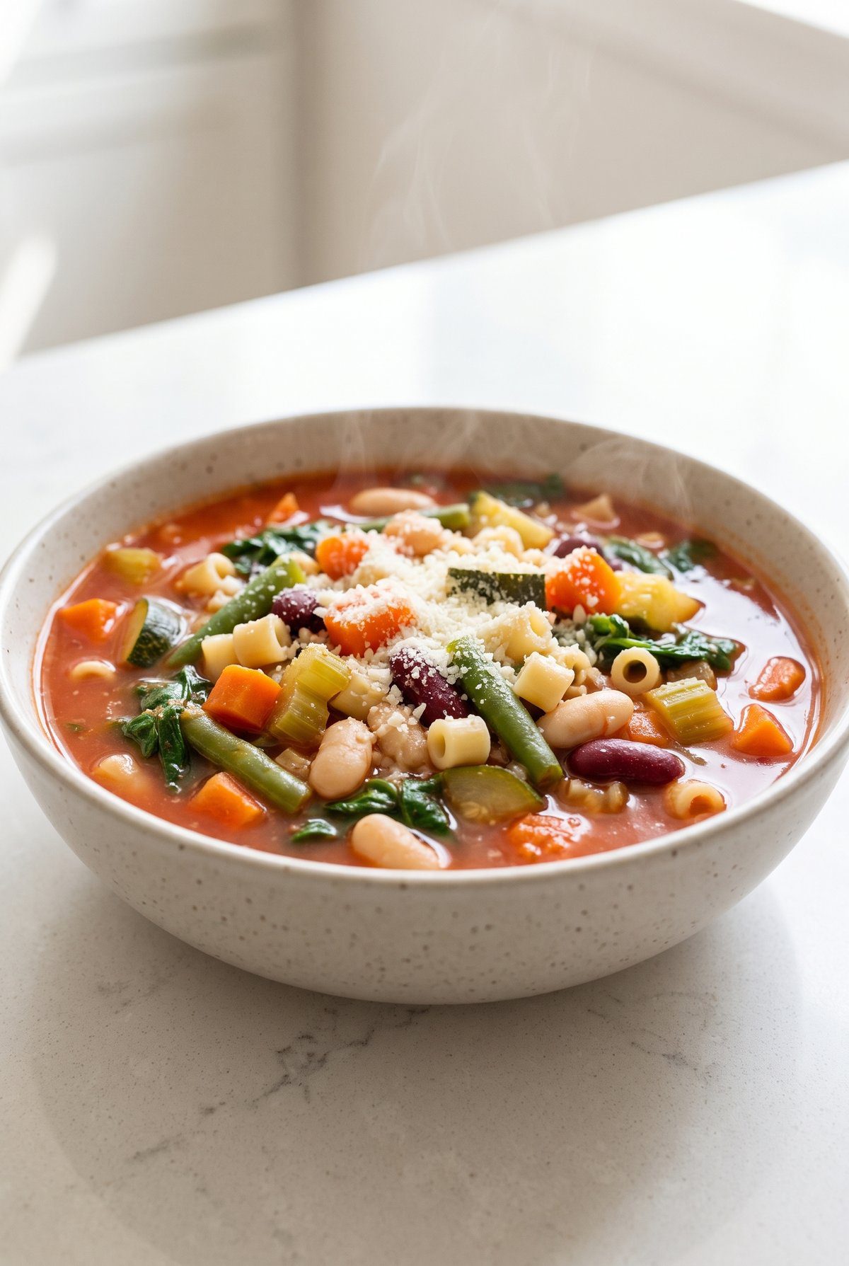 Minestrone Soup ready to serve