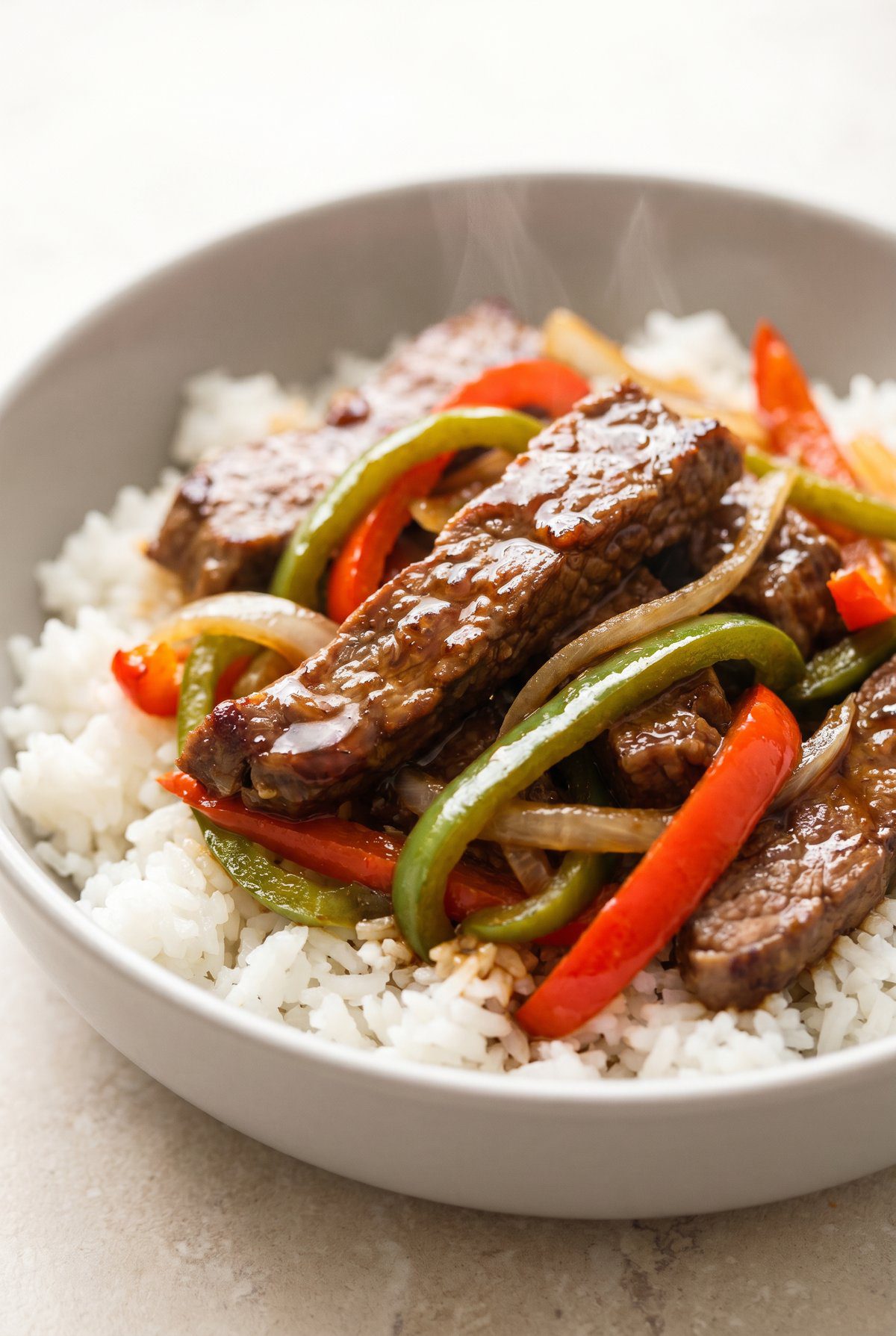 Close-up of Pepper Steak