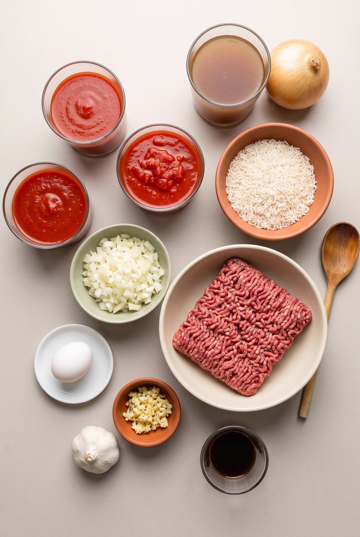 Ingredients for Porcupine Meatballs