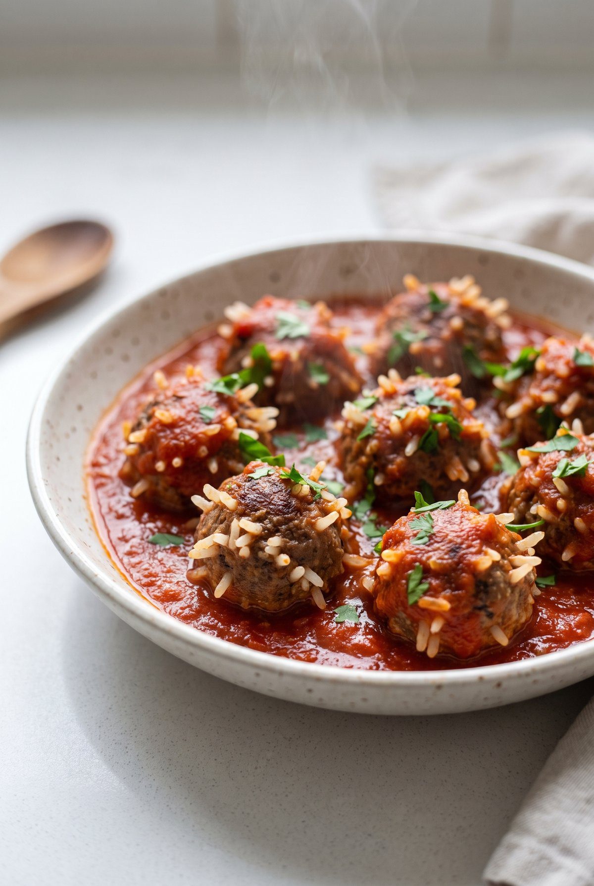 Porcupine Meatballs served and ready to eat