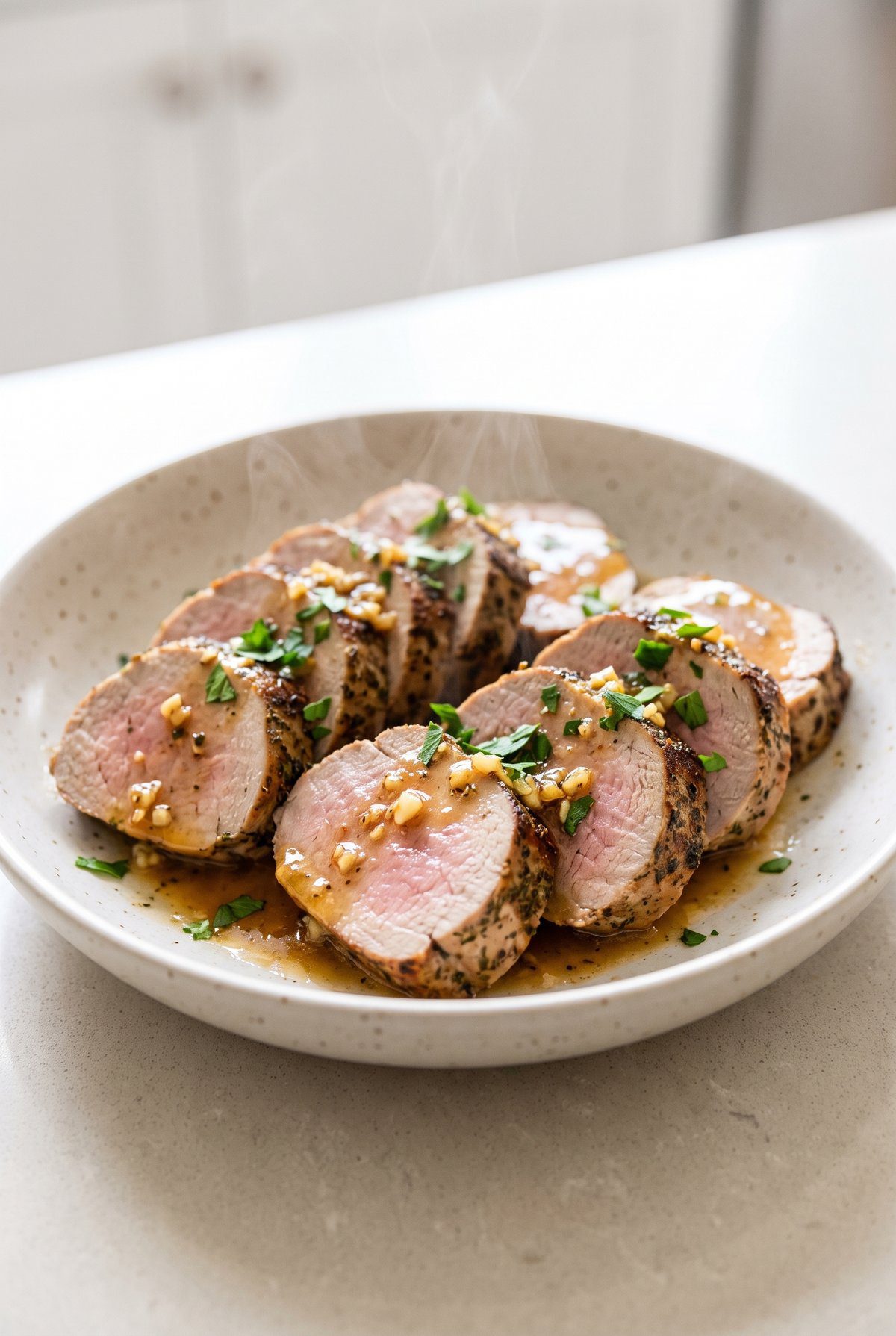 Pork Tenderloin served and ready to eat