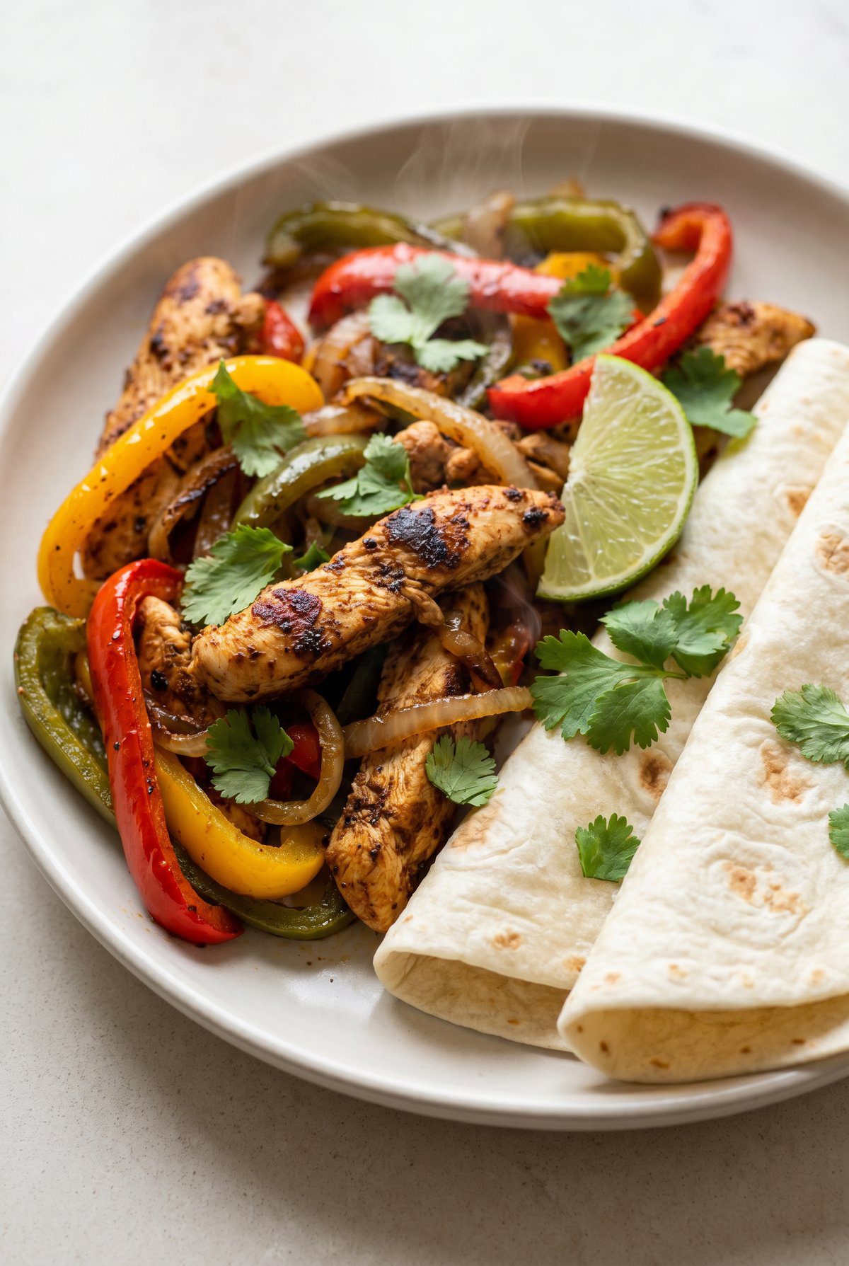 Close-up of Sheet Pan Chicken Fajitas