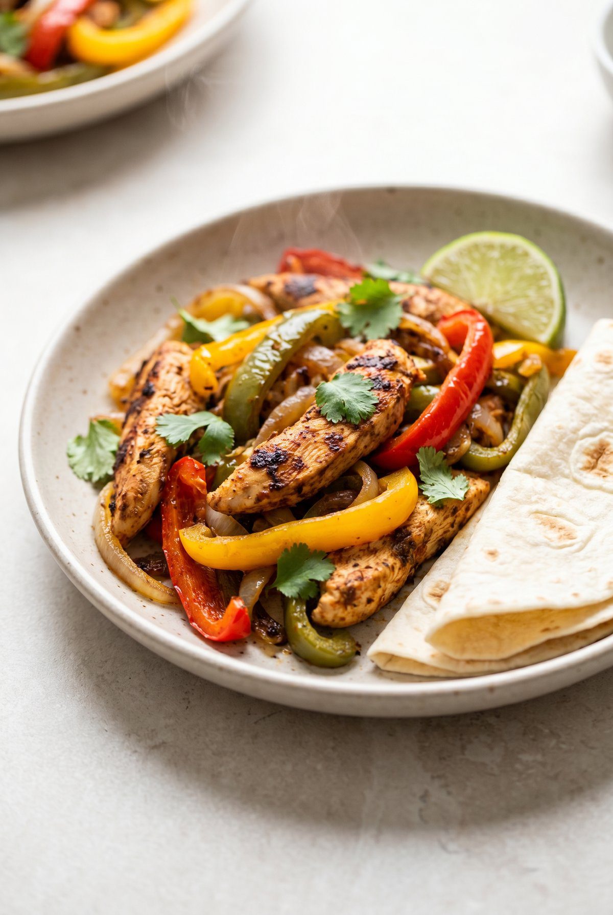 Sheet Pan Chicken Fajitas served and ready to eat