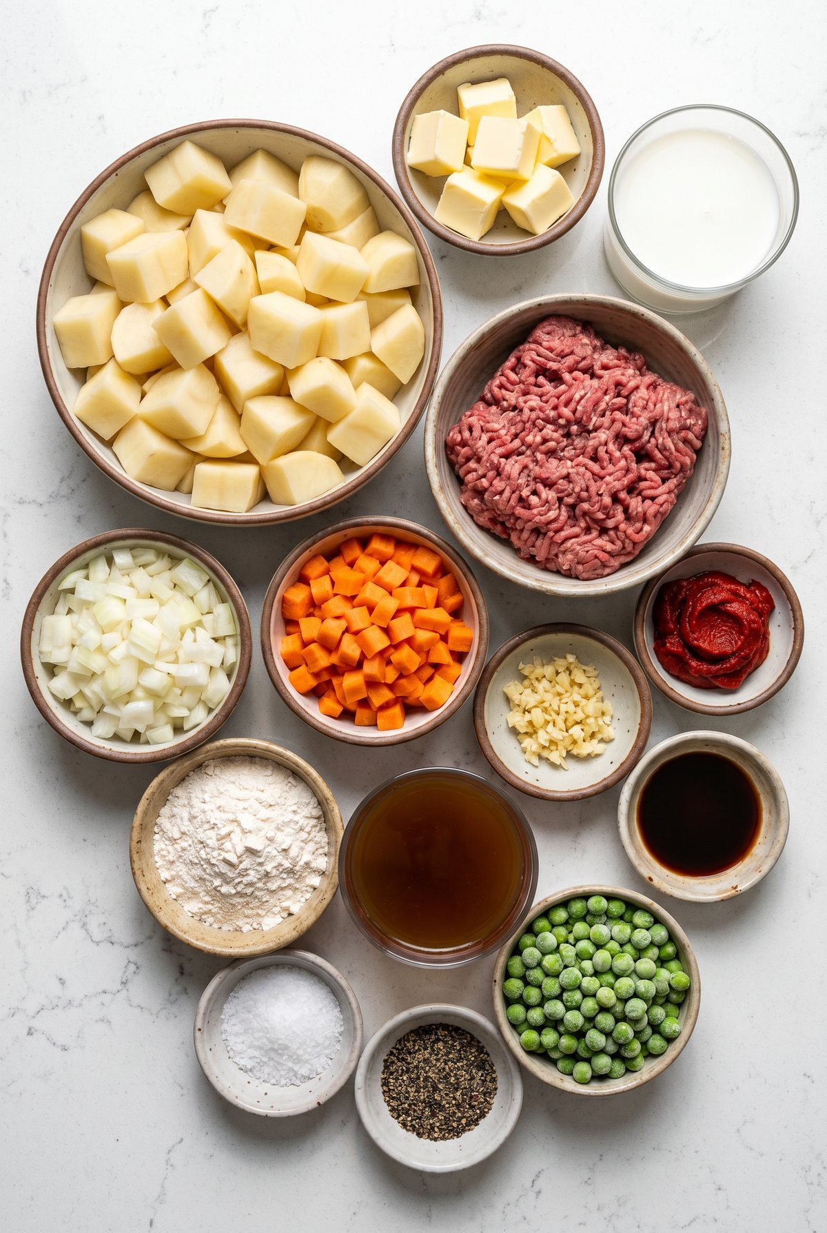 Ingredients for Shepherds Pie