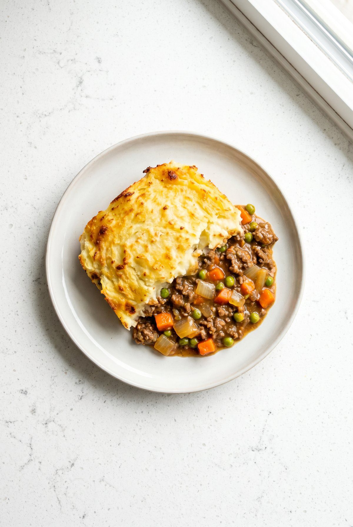 Overhead view of Shepherds Pie