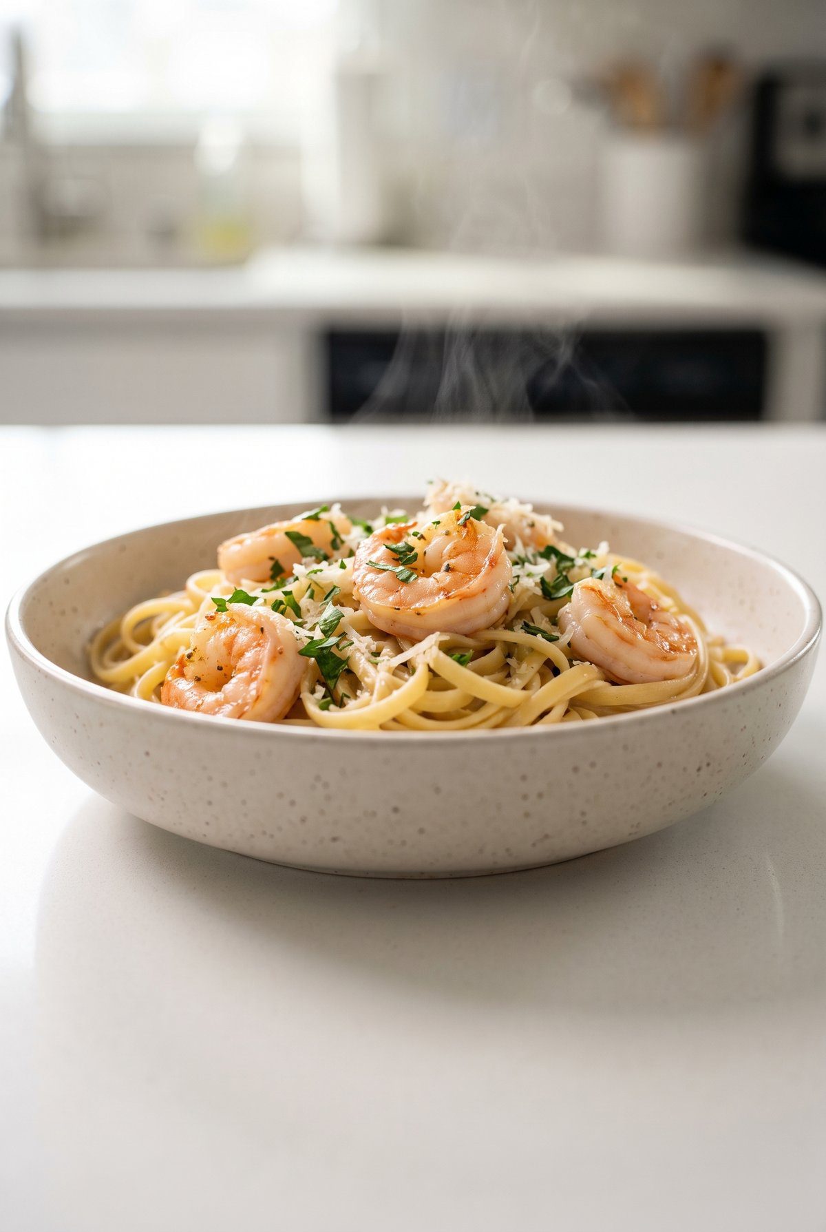 Shrimp Scampi ready to serve