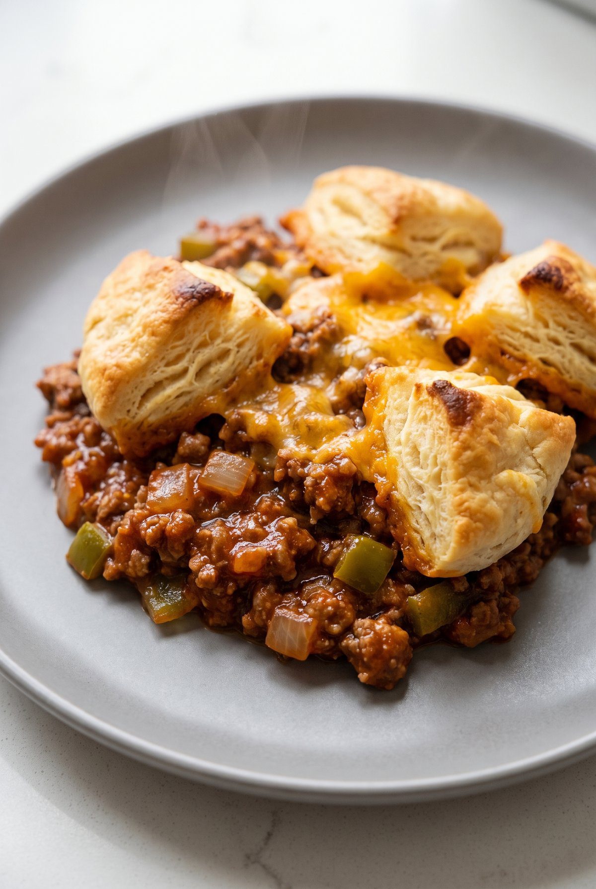 Close-up of Sloppy Joe Casserole