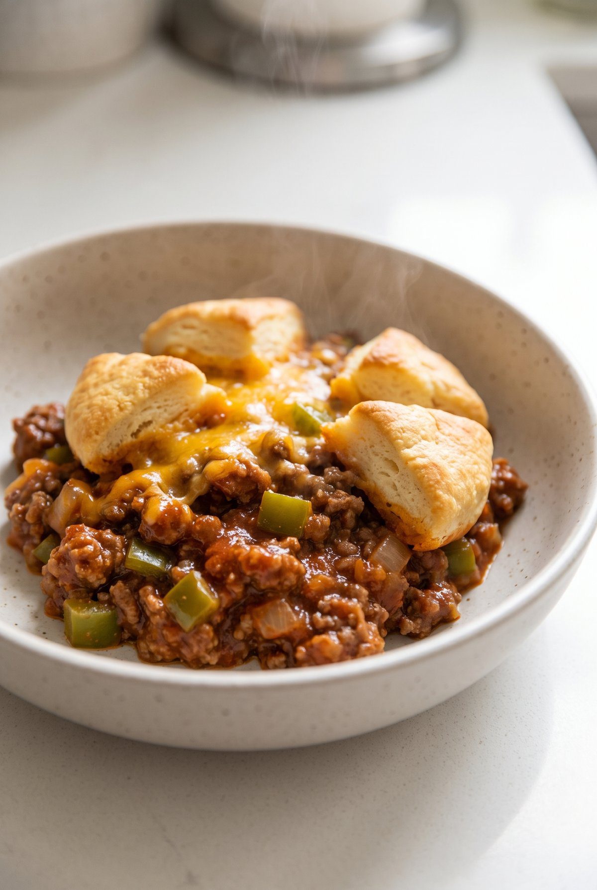Sloppy Joe Casserole served and ready to eat
